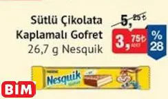 NESQUİK SÜTLÜ ÇİKOLATA KAPLAMALI GOFRET